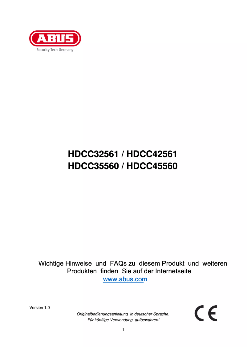 Page n°1 - Manuel utilisateur Abus HDCC45560