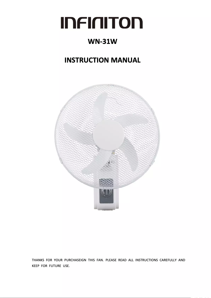 Image de la première page du manuel de l'appareil WN-31W