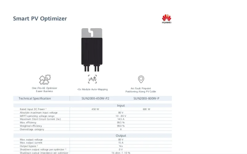 Page n°1 - Guide d'installation Huawei SUN2000
