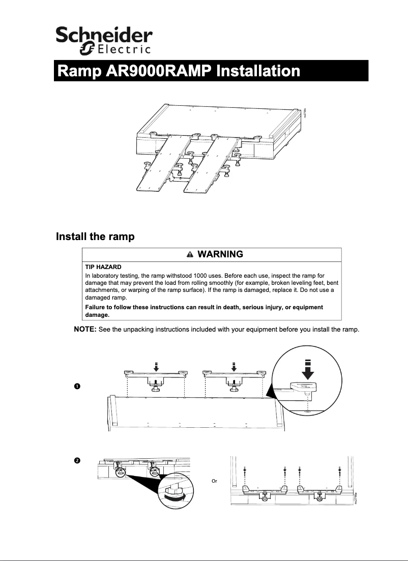 Page 1 de la notice Manuel utilisateur APC NetShelter AR9000RAMP