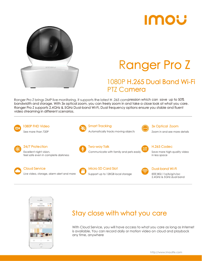 Página 1 del manual Ficha técnica Imou Ranger Pro Z