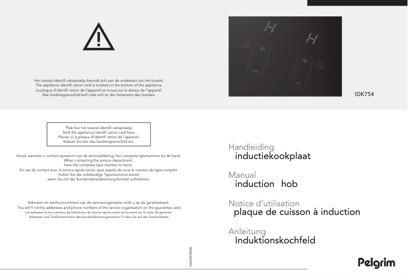 Image de la première page du manuel de l'appareil IDK754ONY