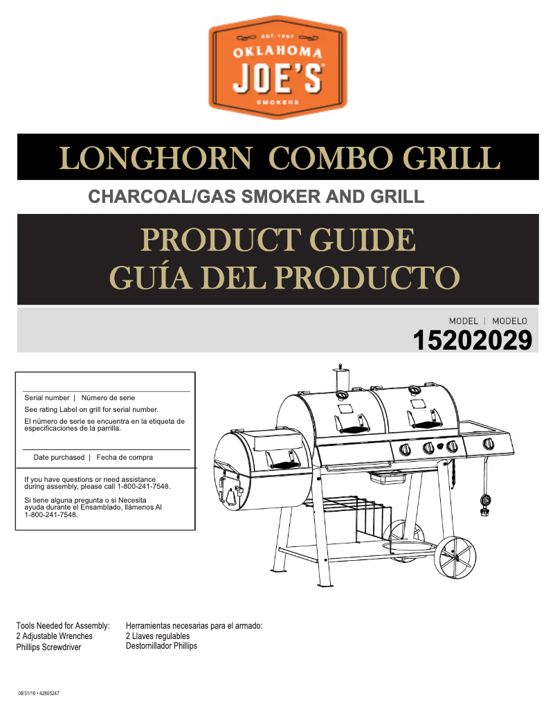 Page 1 de la notice Manuel utilisateur Oklahoma Joe 15202029