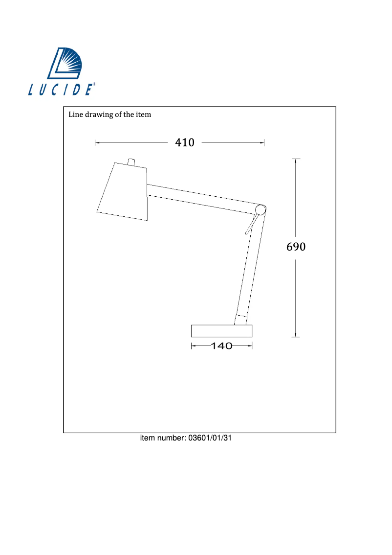 Page n°1 - Manuel utilisateur Lucide Tony 03601/01/31