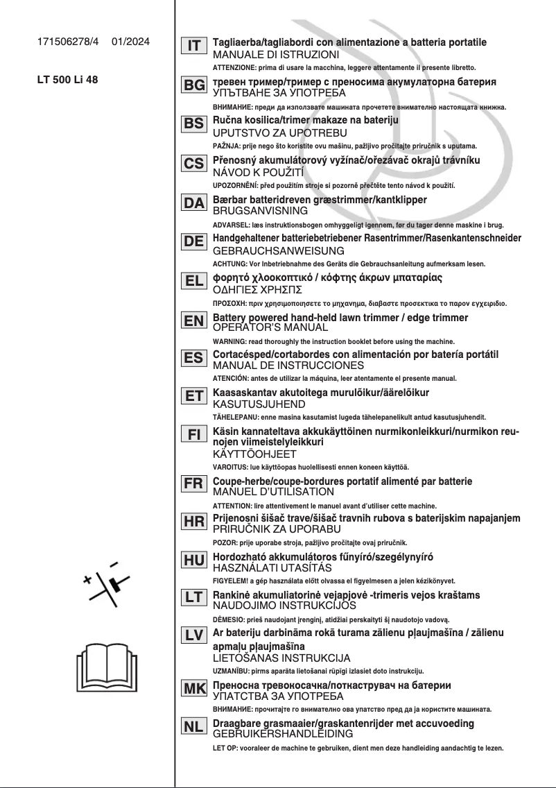Page n°1 - Manuel utilisateur Stiga GT 500e
