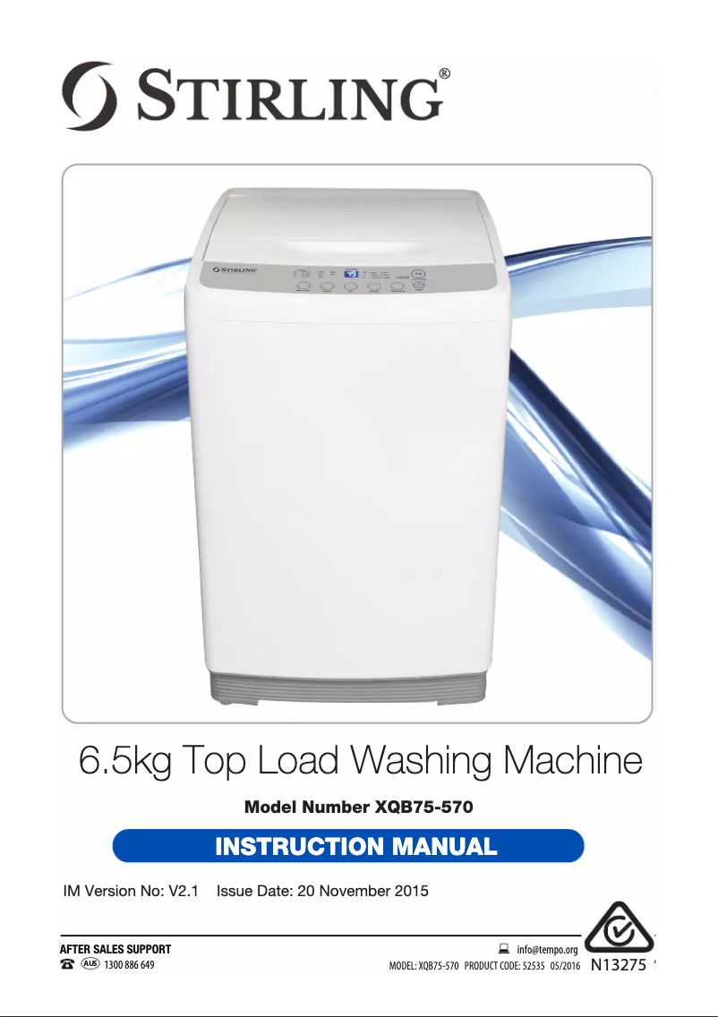 Page n°1 - Manuel utilisateur Stirling XQB75-570