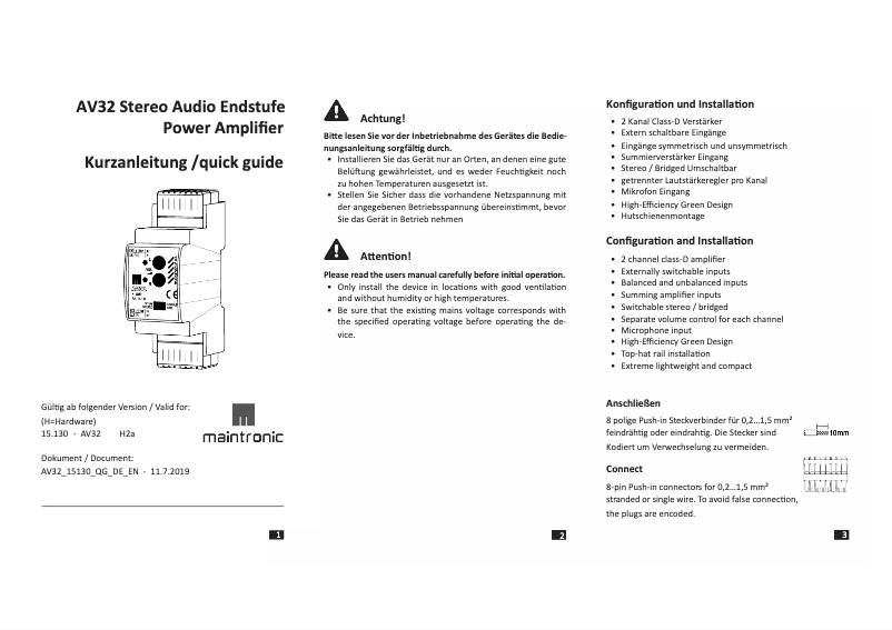 Página 1 del manual Manual de usuario Maintronic AV32