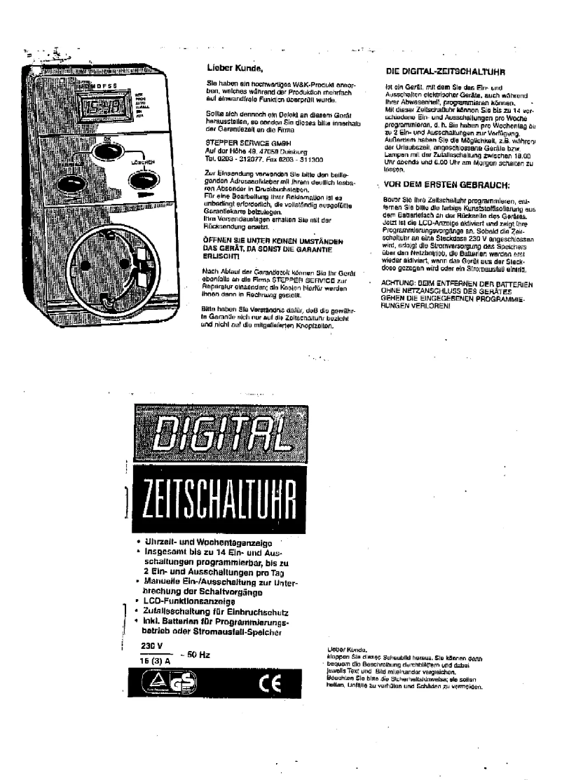 Image de la première page du manuel de l'appareil WK69