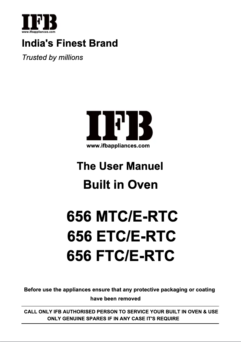 Page 1 de la notice Brochure IFB 656 MTC/E-RCT