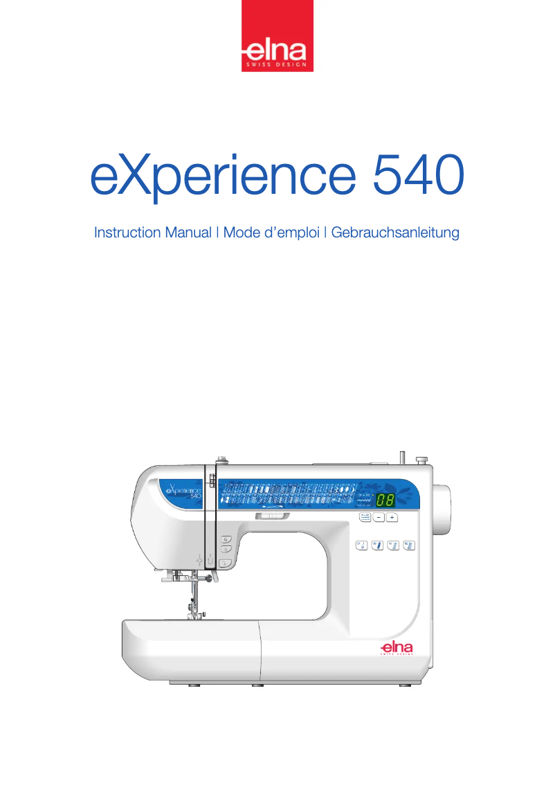 Page n°1 - Manuel utilisateur Elna eXperience 540