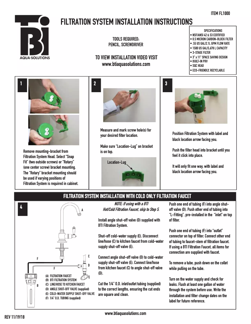 Image de la première page du manuel de l'appareil FLC1000