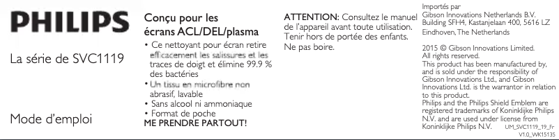 Image de la première page du manuel de l'appareil Care SVC1119R