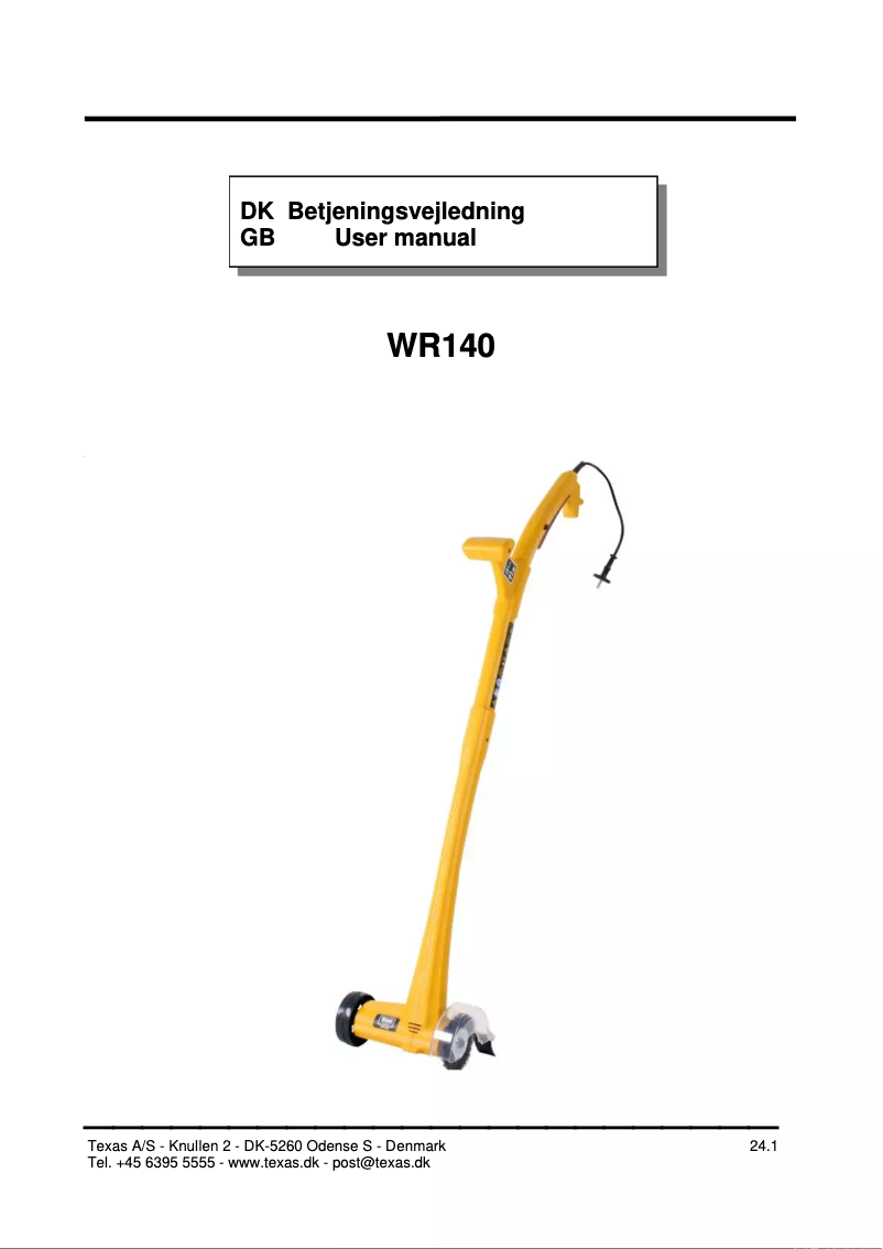 Page 1 de la notice Manuel utilisateur Texas WR140