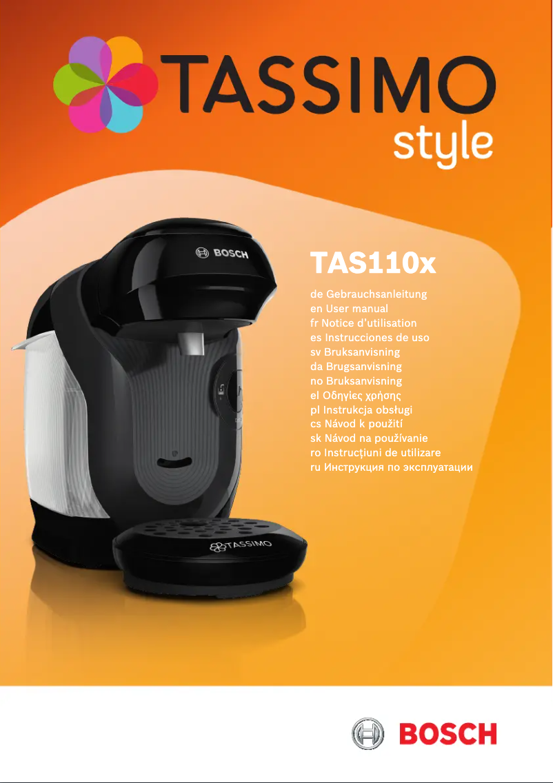 Image de la première page du manuel de l'appareil Tassimo Style TAS1103