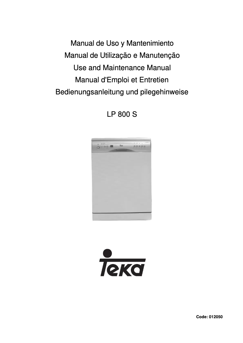 Page 1 de la notice Manuel utilisateur Teka LP 800 S