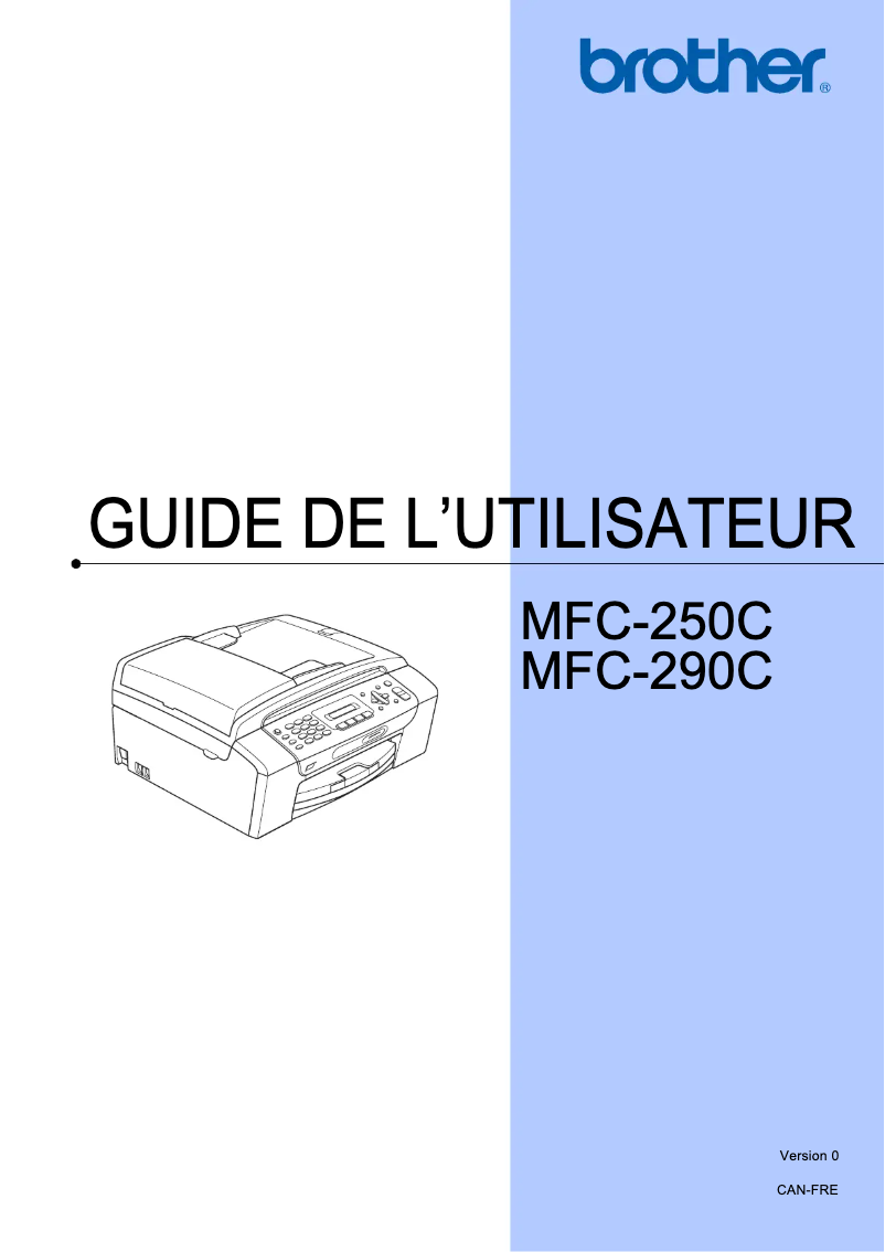 Page 1 de la notice Manuel utilisateur Brother MFC-250C