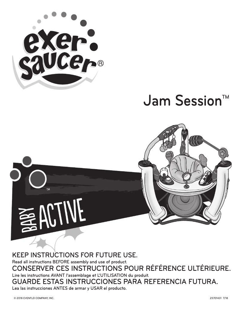 Page 1 de la notice Manuel utilisateur Exersaucer Jam Session