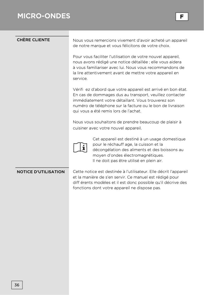 Page 1 de la notice Manuel utilisateur Gorenje BM171E2XG