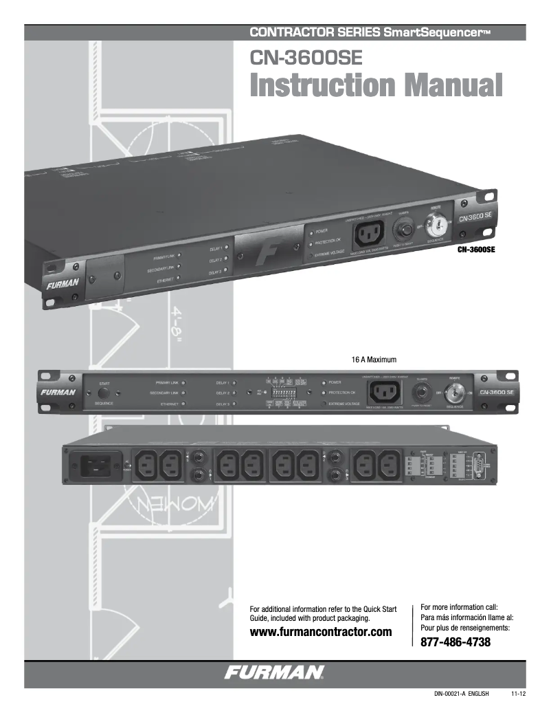 Page n°1 - Manuel utilisateur Furman CN-3600SE