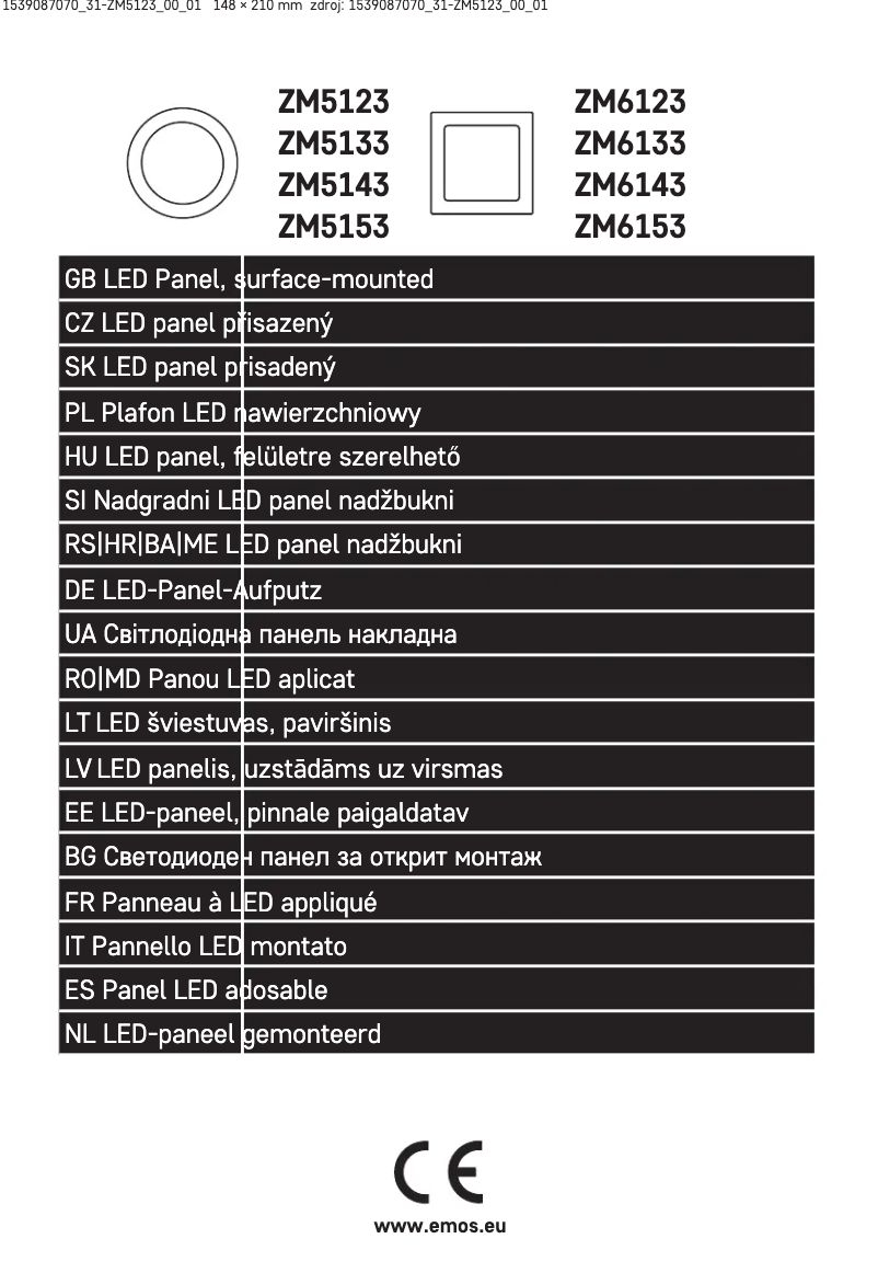Page 1 de la notice Manuel utilisateur Emos ZM5123