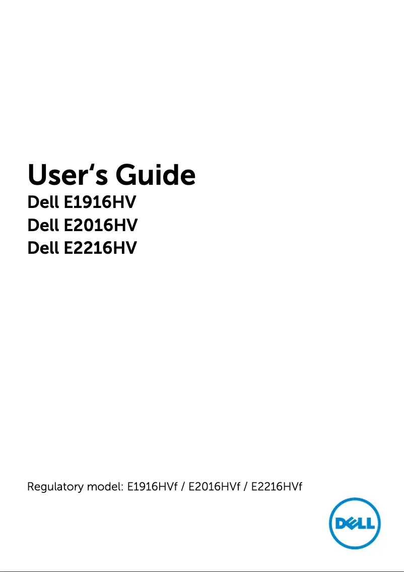 Page 1 de la notice Manuel utilisateur Dell E Series E1916HV