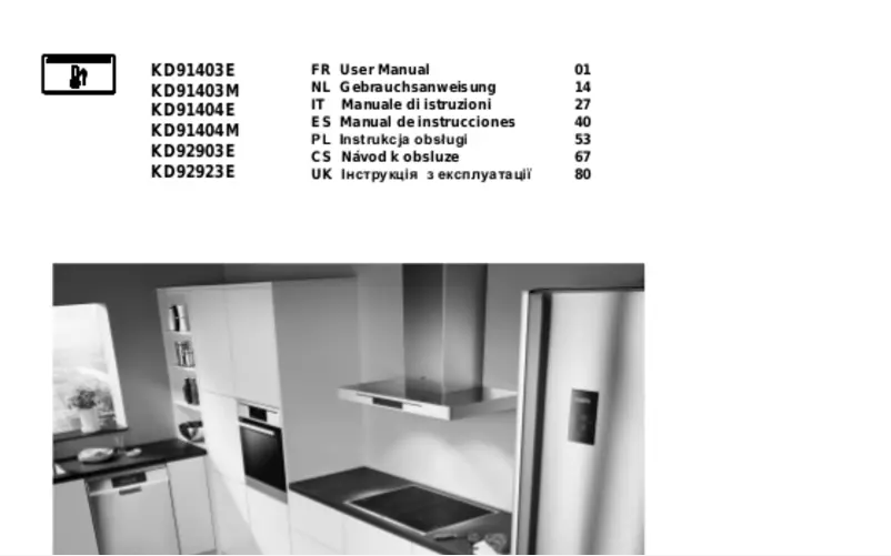 Image de la première page du manuel de l'appareil KD92903E