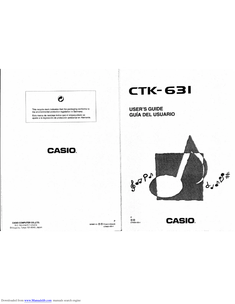 Page 1 de la notice Manuel utilisateur Casio CTK-63I