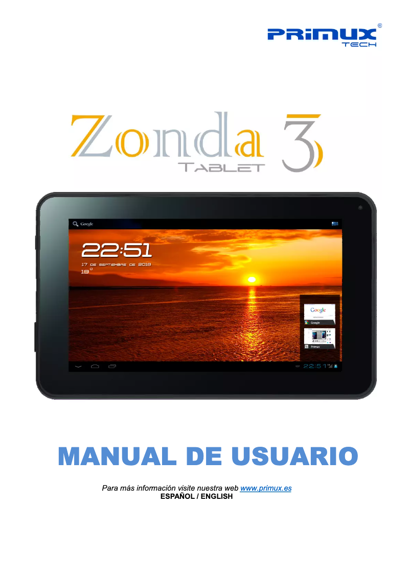 Page n°1 - Manuel utilisateur Primux Zonda 3