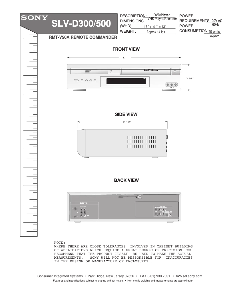 Page 1 de la notice Guide d'installation Sony SLV-D500P