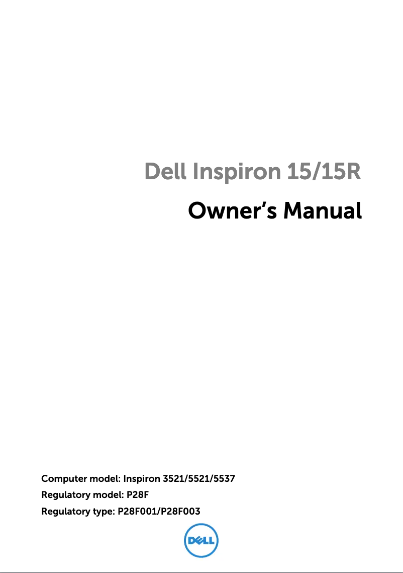 Image de la première page du manuel de l'appareil Inspiron 5537