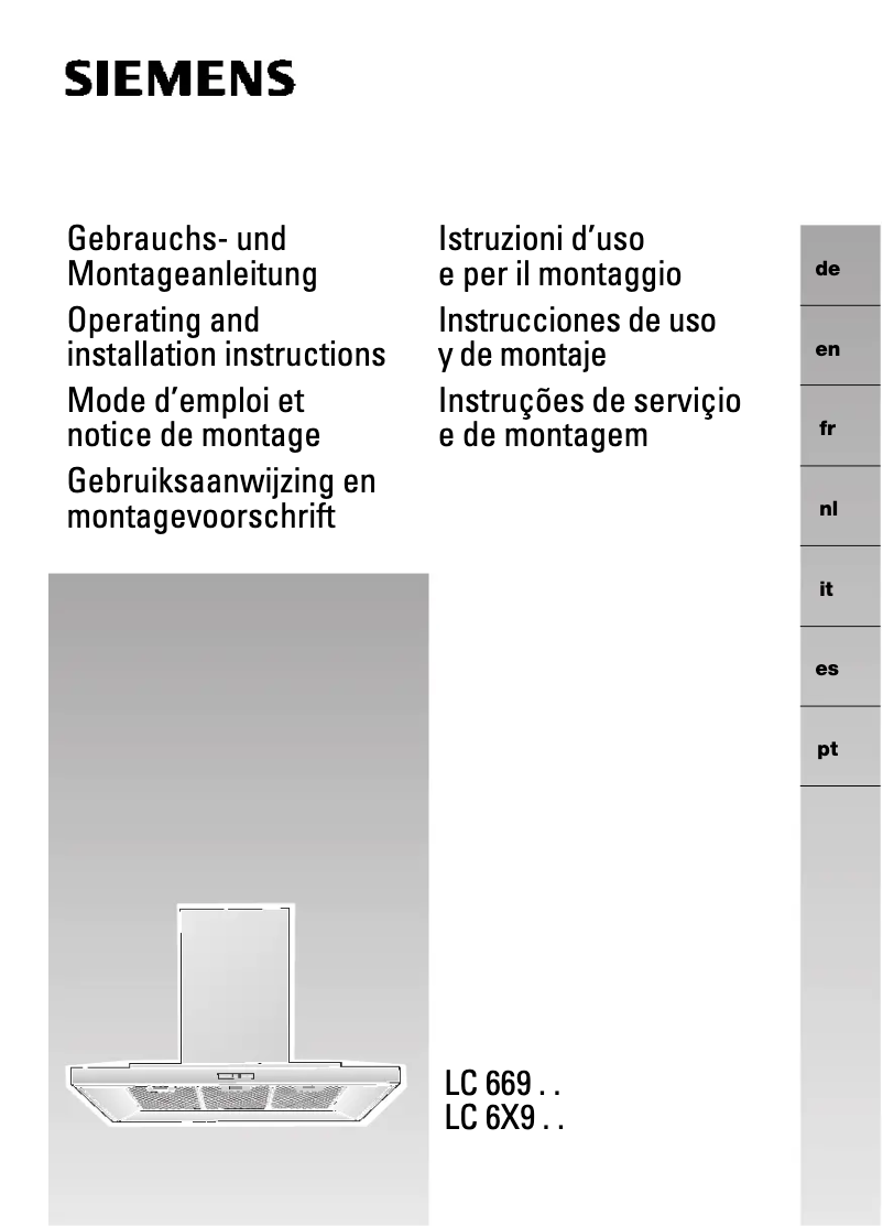 Page 1 de la notice Manuel utilisateur Siemens LC959TA60