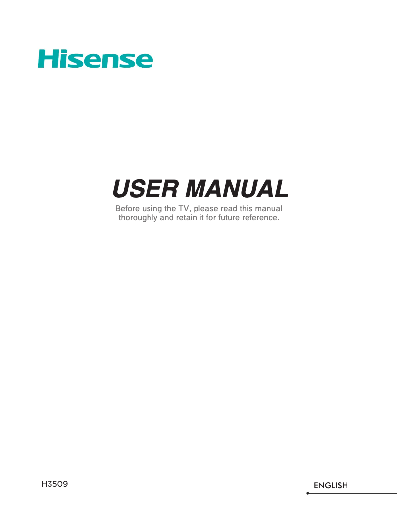Page 1 de la notice Manuel utilisateur Hisense 40H3509