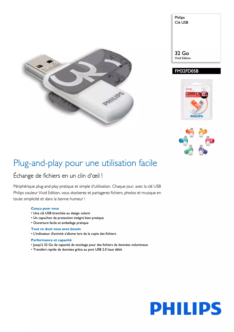 Page n°1 - Fiche technique Philips FM32FD05B