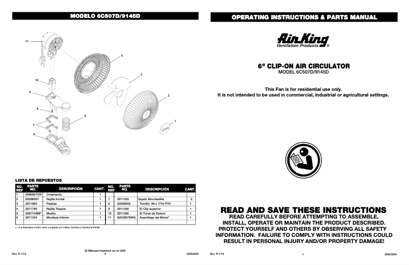 Image de la première page du manuel de l'appareil 9145