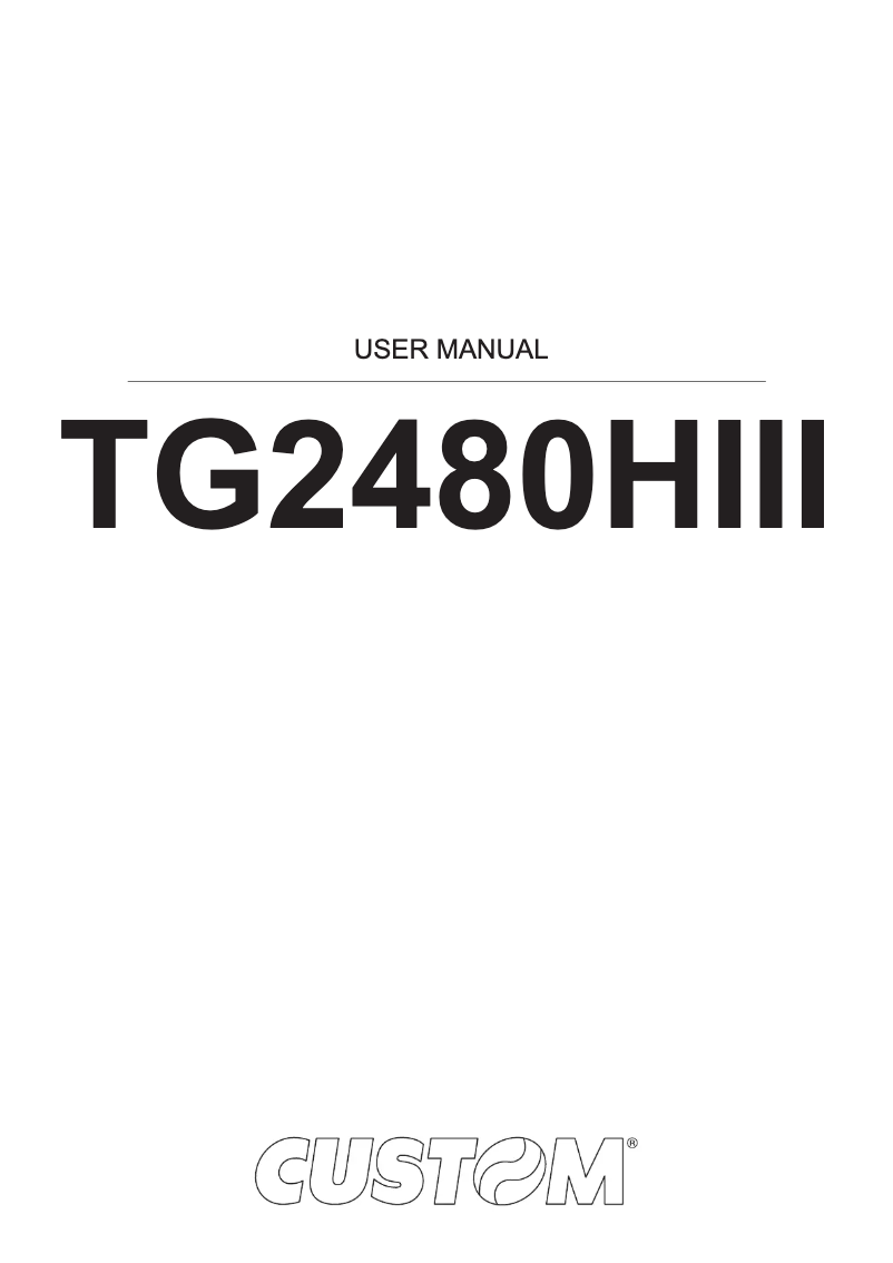 Page 1 de la notice Manuel utilisateur CUSTOM TG2480HIII