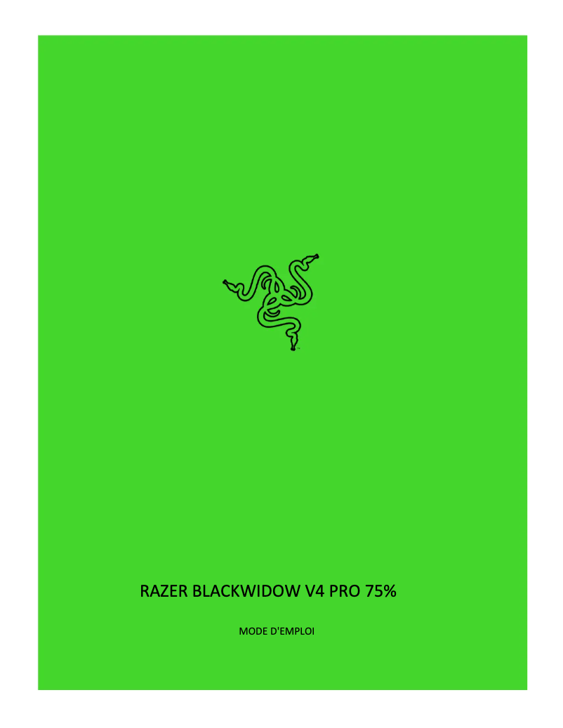 Image de la première page du manuel de l'appareil BlackWidow V4 Pro 75%