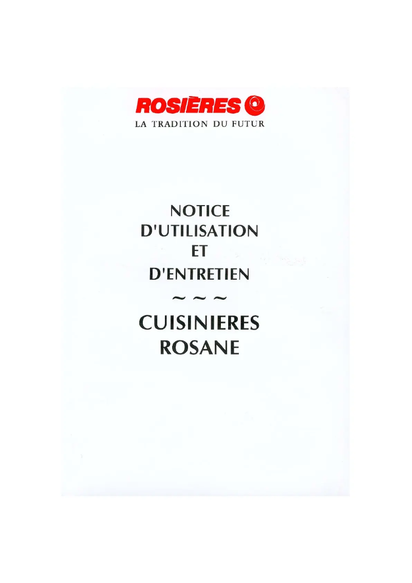 Page 1 de la notice Manuel utilisateur Rosieres BD 872 RB
