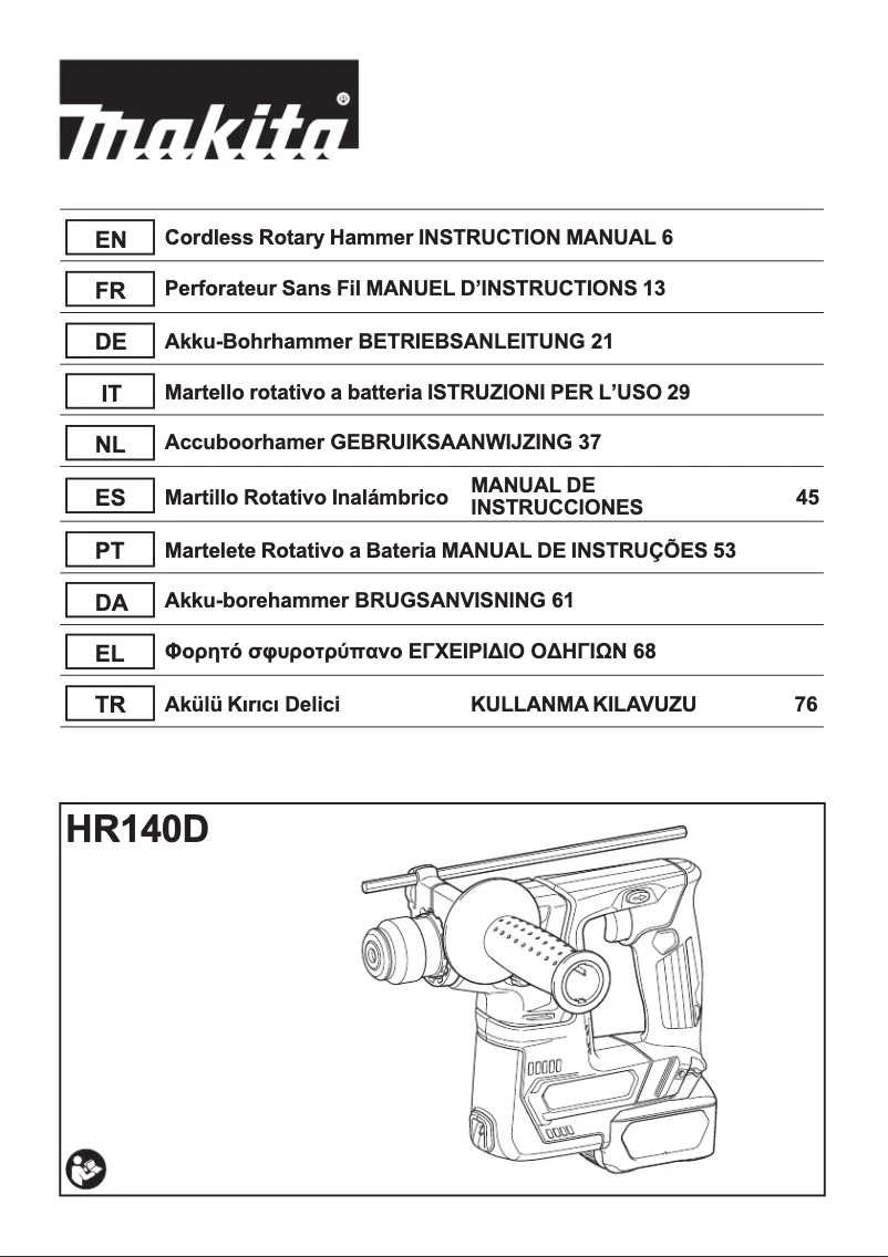 Page 1 de la notice Manuel utilisateur Makita HR140DSAJ