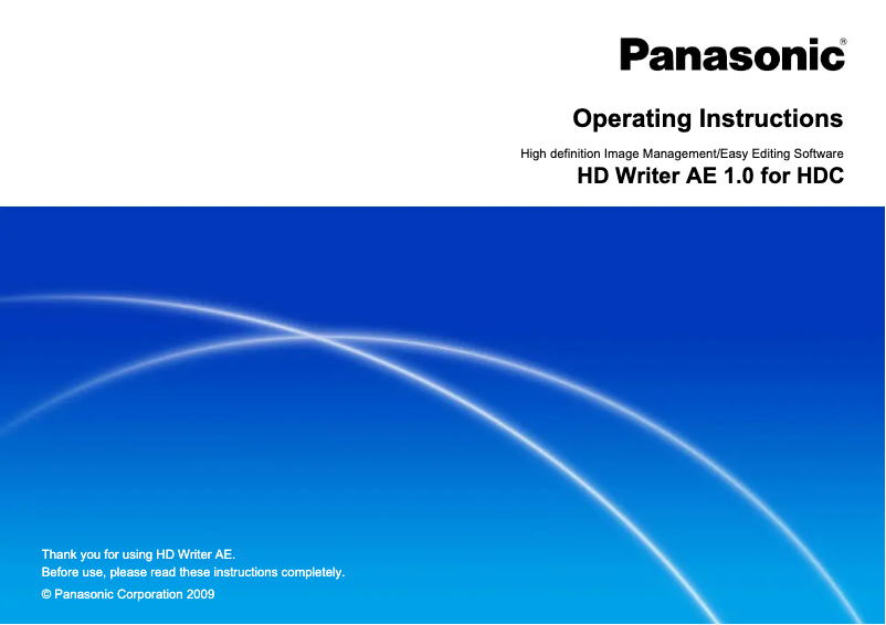 Image de la première page du manuel de l'appareil HD Writer AE 1.0 for HDC