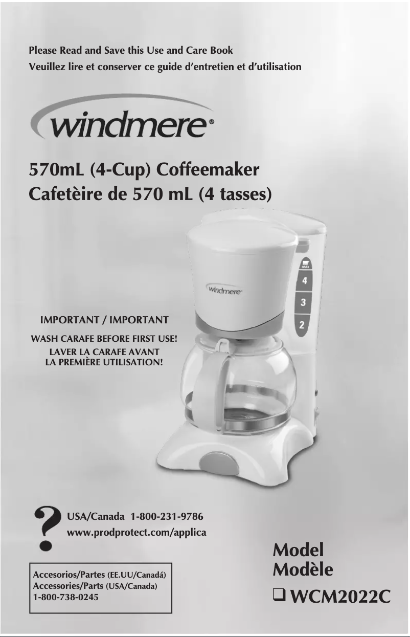 Page 1 de la notice Manuel utilisateur Windmere WCM2022C