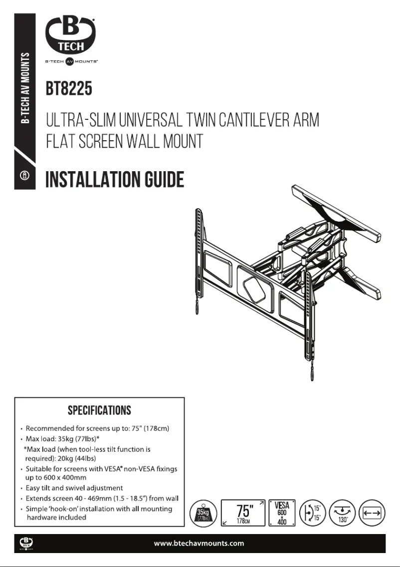 Page 1 de la notice Manuel utilisateur B-Tech BT8225
