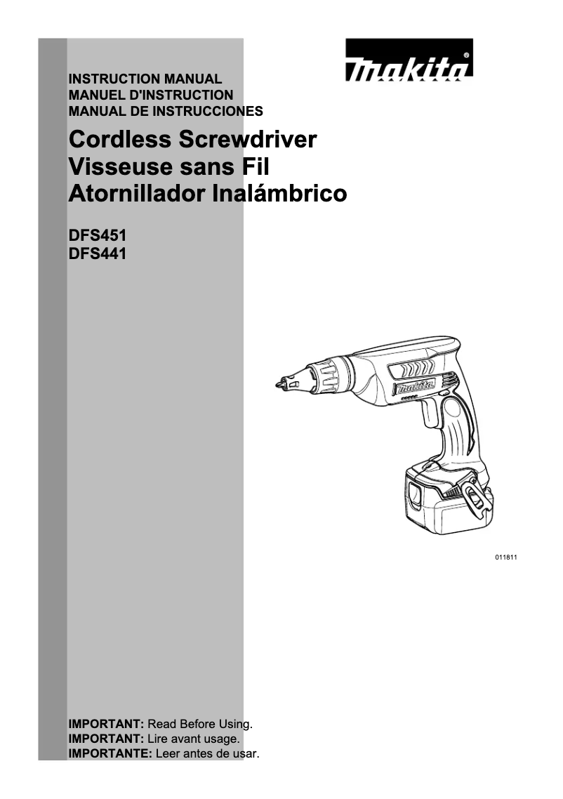 Page 1 de la notice Manuel utilisateur Makita DFS451RTJ