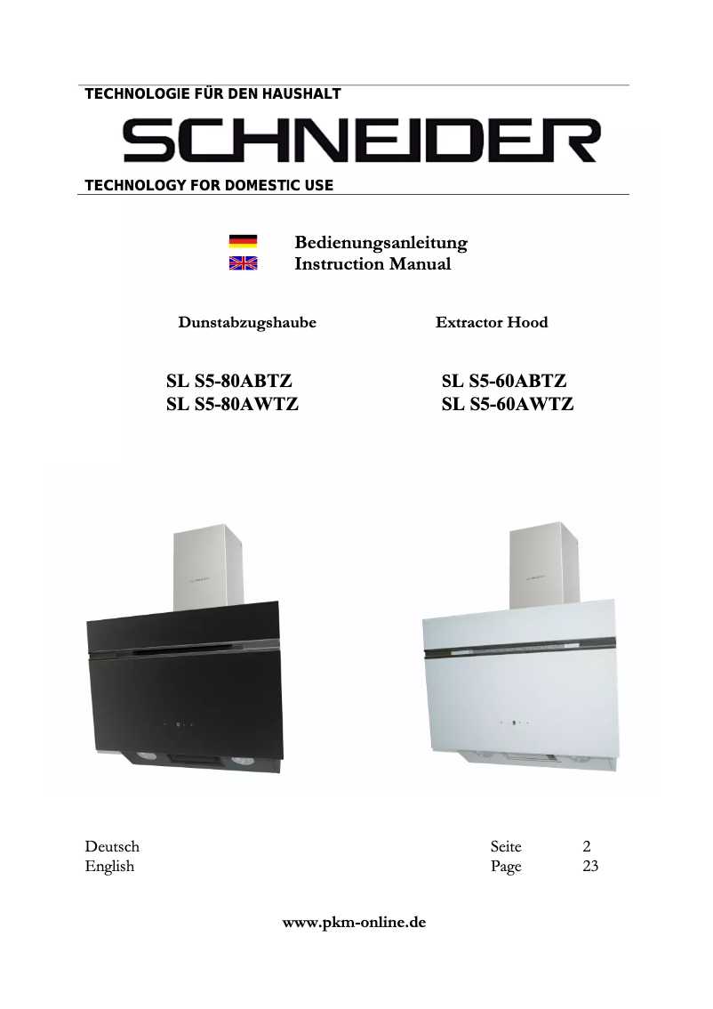 Page 1 de la notice Manuel utilisateur Schneider SL S 5-80 ABTZ