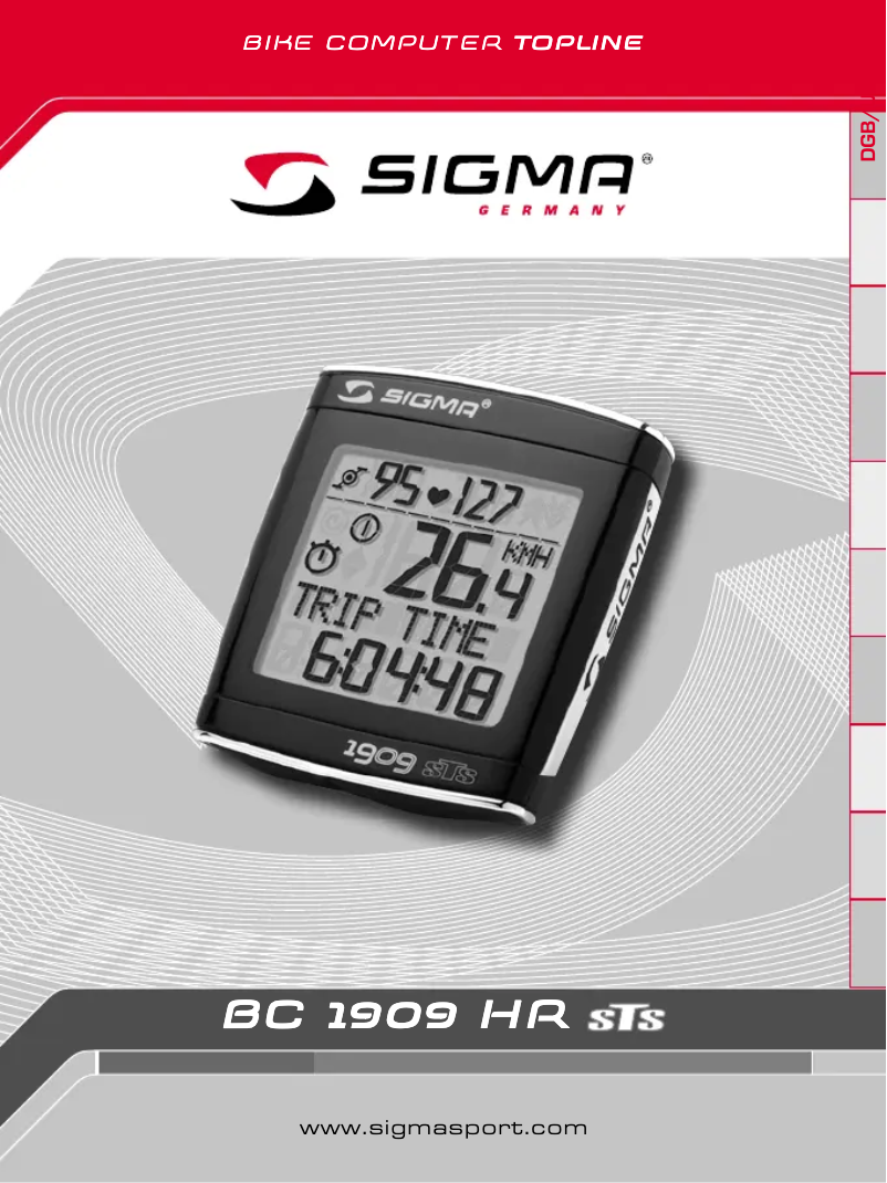 Page 1 de la notice Manuel utilisateur Sigma BC 191 HR