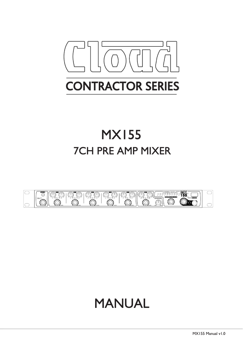 Page n°1 - Manuel utilisateur Cloud MX155