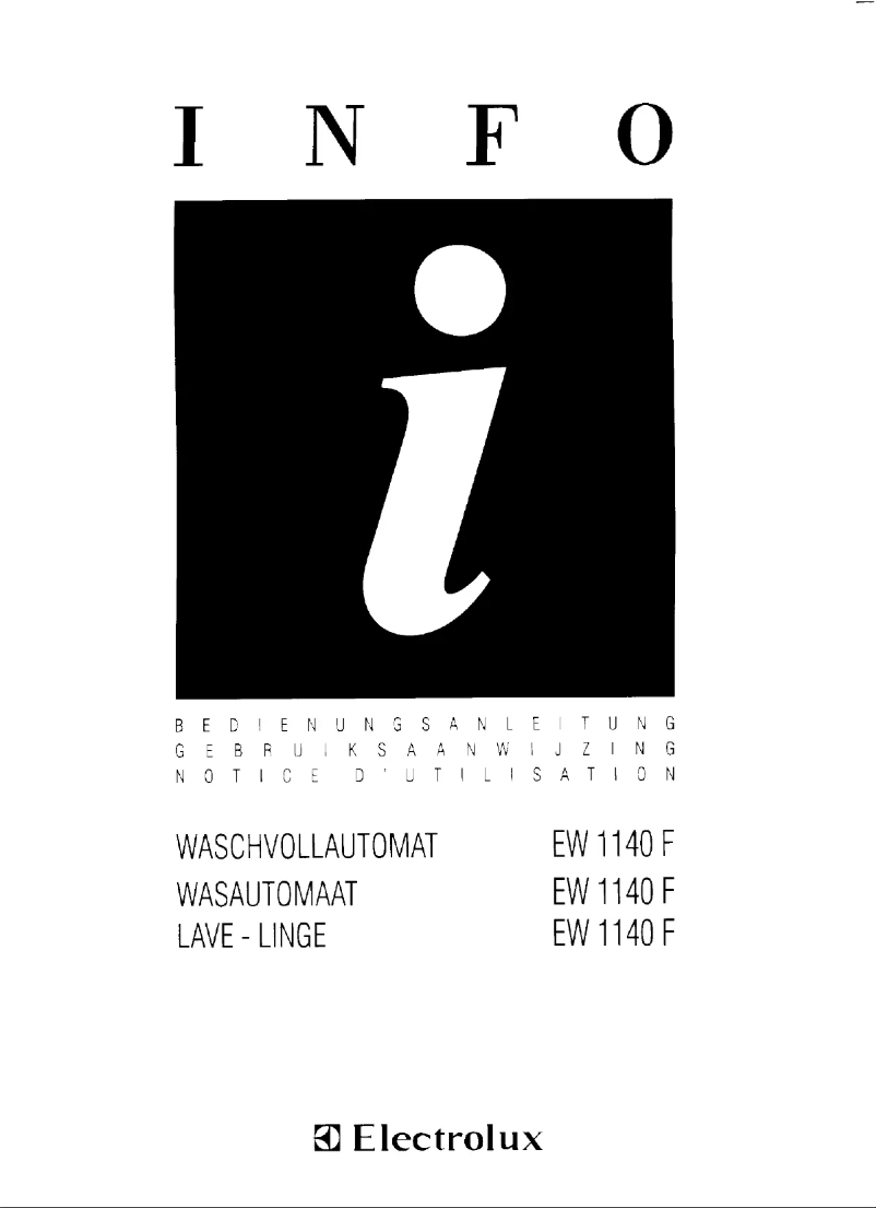 Page n°1 - Manuel utilisateur Electrolux EW 1140F