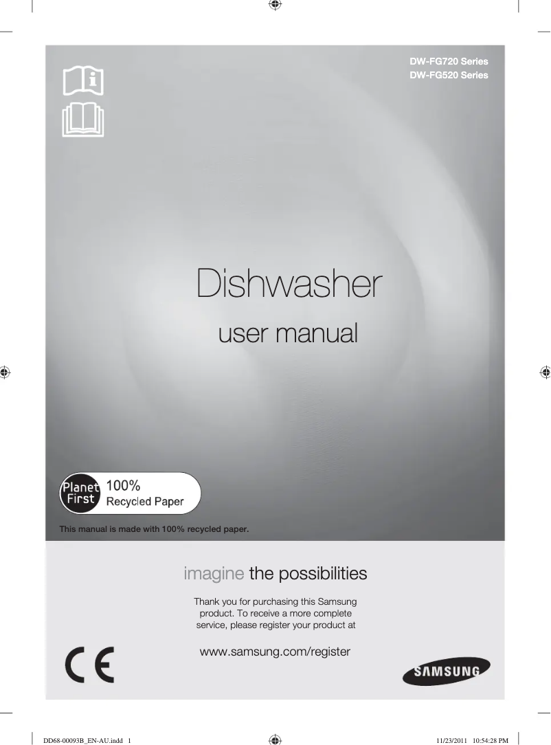 Page 1 de la notice Manuel utilisateur Samsung DW-FG720W