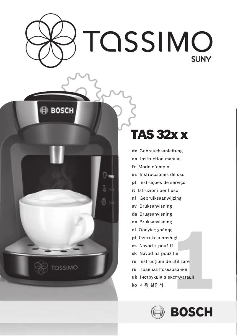 Page n°1 - Manuel utilisateur Bosch Tassimo Suny TAS3203
