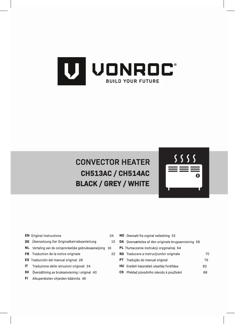 Page n°1 - Manuel utilisateur Vonroc CH514AC