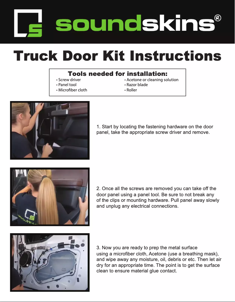 Page n°1 - Manuel utilisateur Soundskins SSK-RAP4DRV2